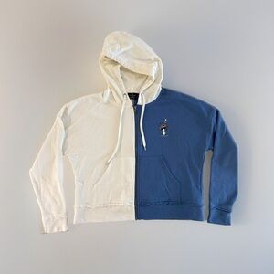 Empyre Caspian Mushroom Hoodie Size Large - Colorblock Blue / Ivory Skeleton